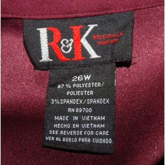 R&K Originals Vintage Plum Purple Faux Suede Button Front Jacket Size 26W Pocket - Picture 9 of 10